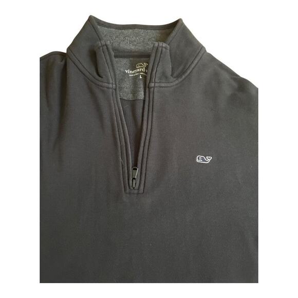 Vineyard vines quarter zip cotton jersey pullover black size large - Picture 3 of 6